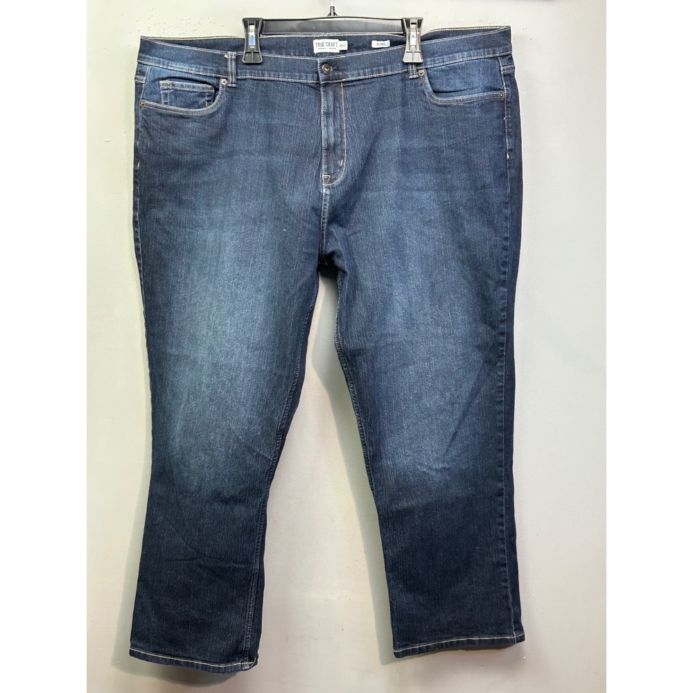 True Craft Jeans Mens 48x32 Dark Wash Relaxed Fit Originals Stretch Denim
